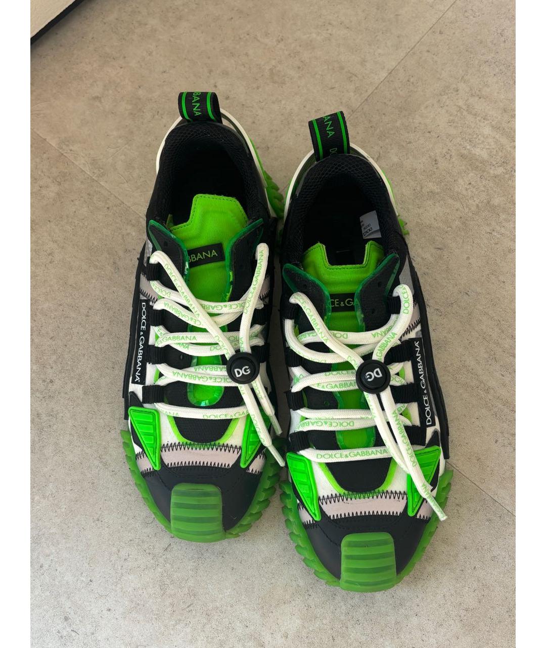 DOLCE&GABBANA Зеленые текстильные кроссовки, фото 2