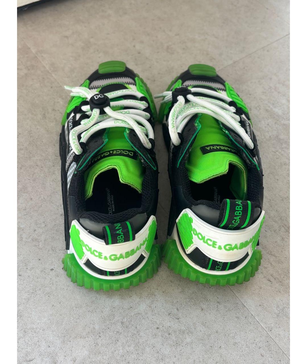DOLCE&GABBANA Зеленые текстильные кроссовки, фото 3