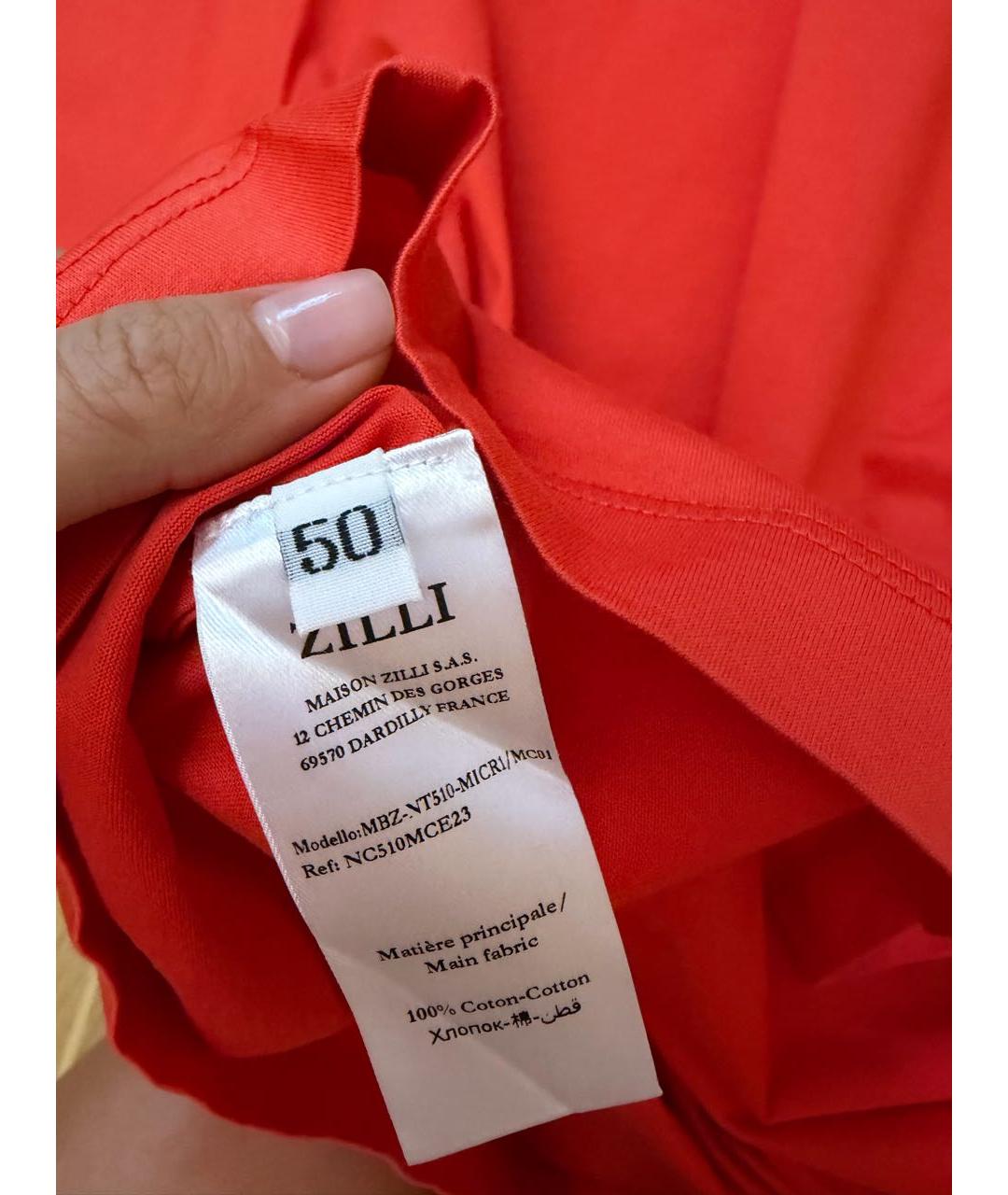 ZILLI Красная хлопковая футболка, фото 4