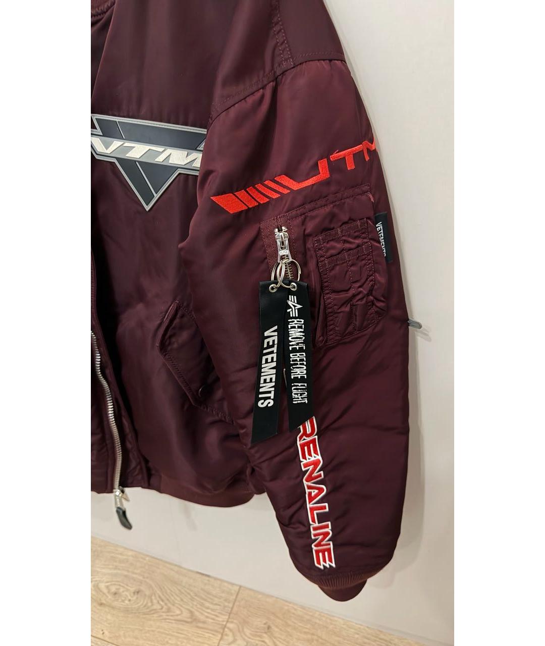 VETEMENTS Бордовая синтетическая куртка, фото 2