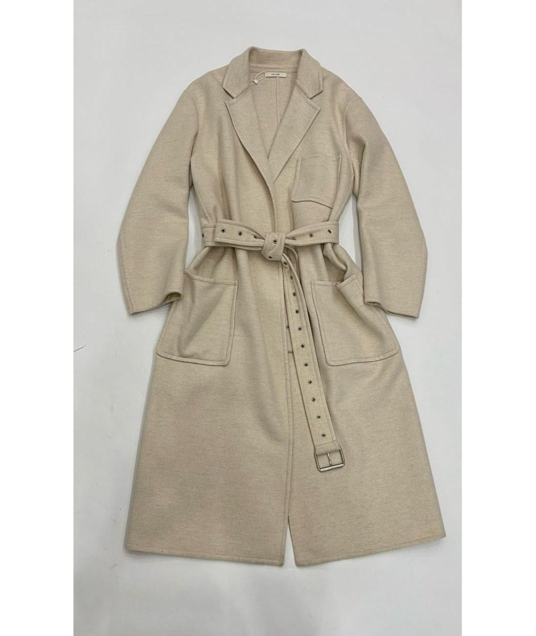 CELINE Бежевое хлопковое пальто, фото 4