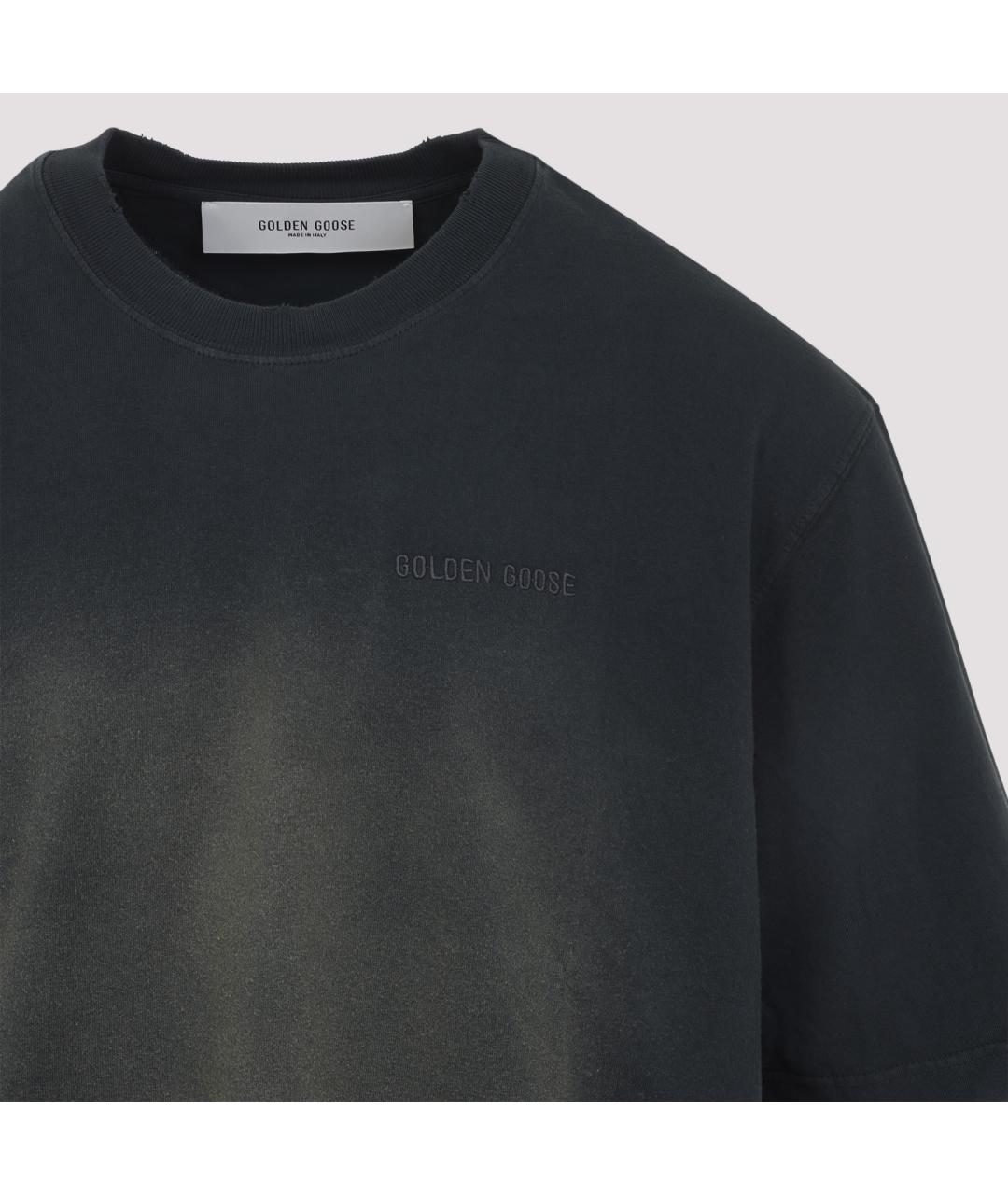 GOLDEN GOOSE DELUXE BRAND Черная хлопковая футболка, фото 5