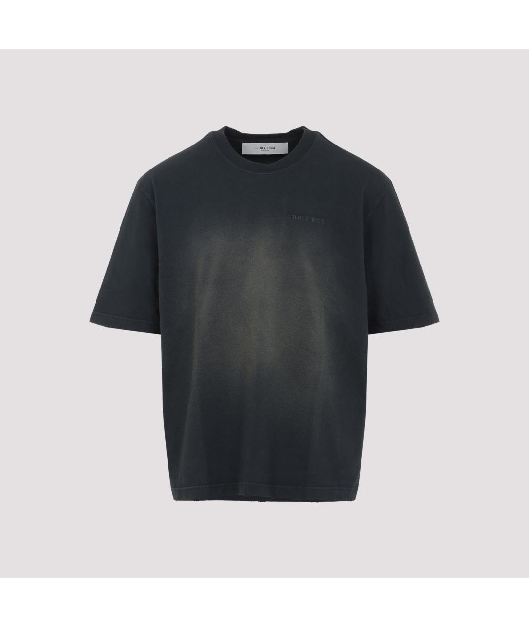 GOLDEN GOOSE DELUXE BRAND Черная хлопковая футболка, фото 3