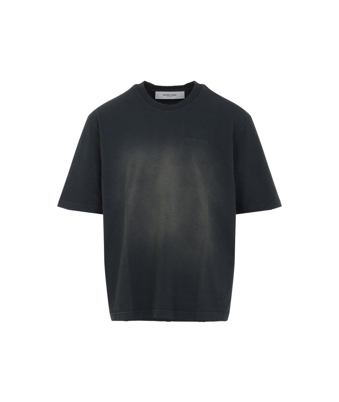 GOLDEN GOOSE DELUXE BRAND Черная хлопковая футболка, фото 1