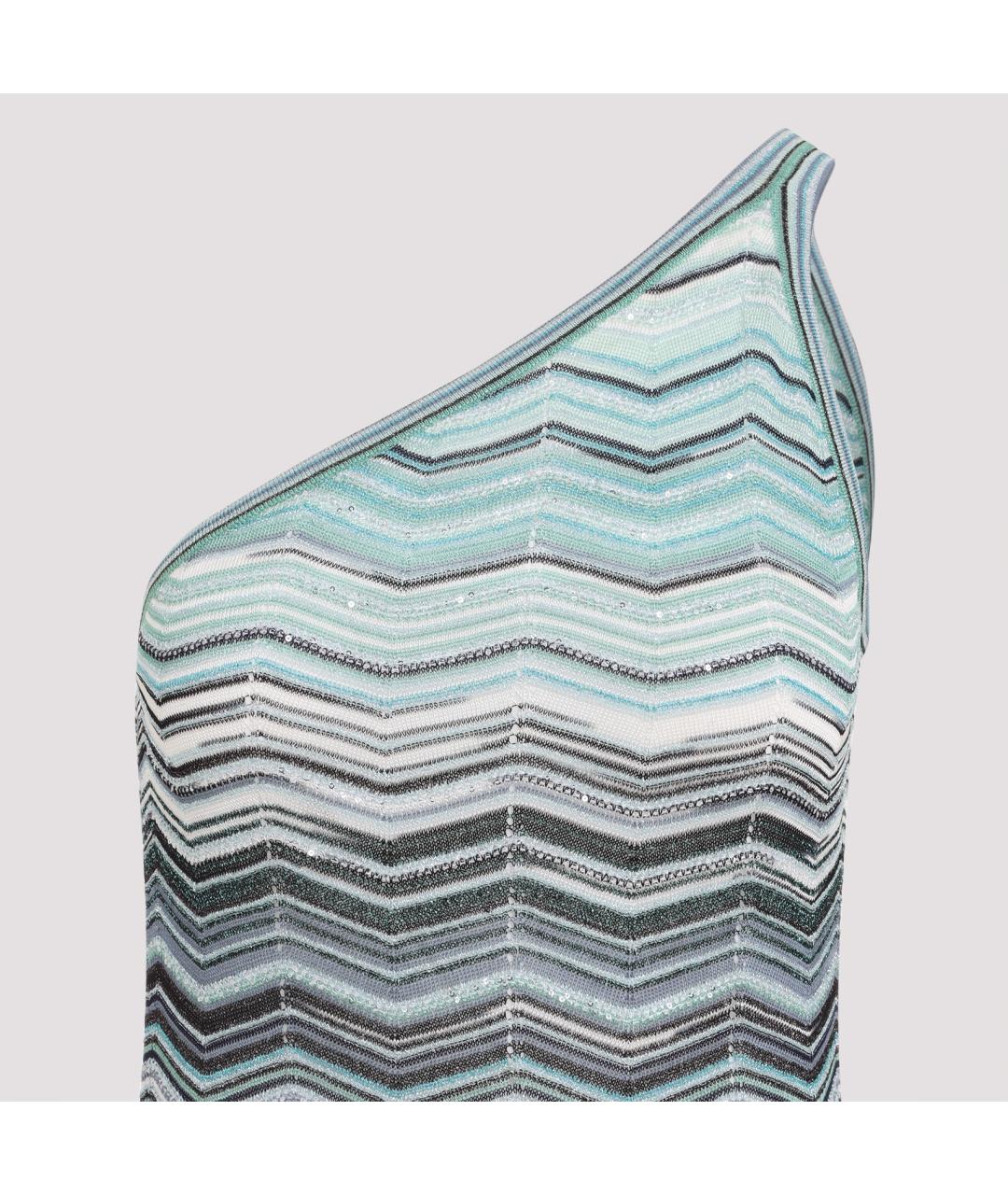 MISSONI Бирюзовое вискозное повседневное платье, фото 4