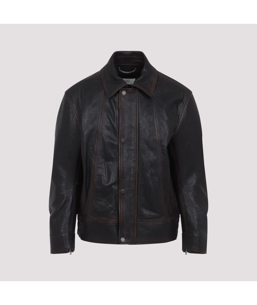 GOLDEN GOOSE DELUXE BRAND Черная кожаная куртка, фото 3