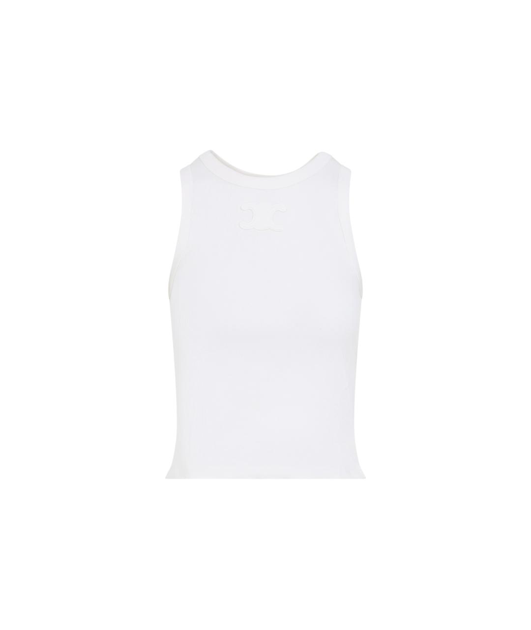 CELINE Белая хлопковая майка, фото 1