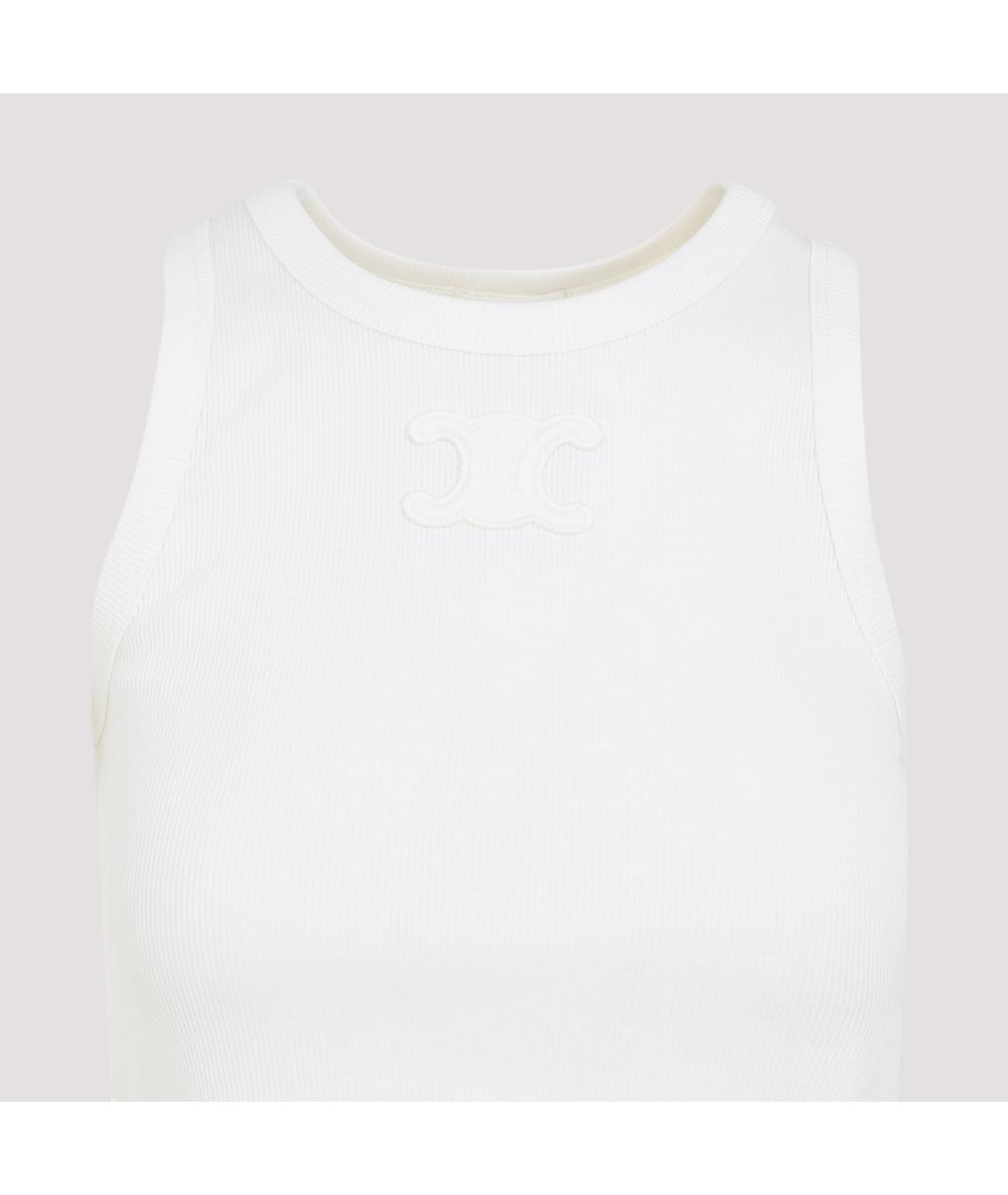 CELINE Белая хлопковая майка, фото 5