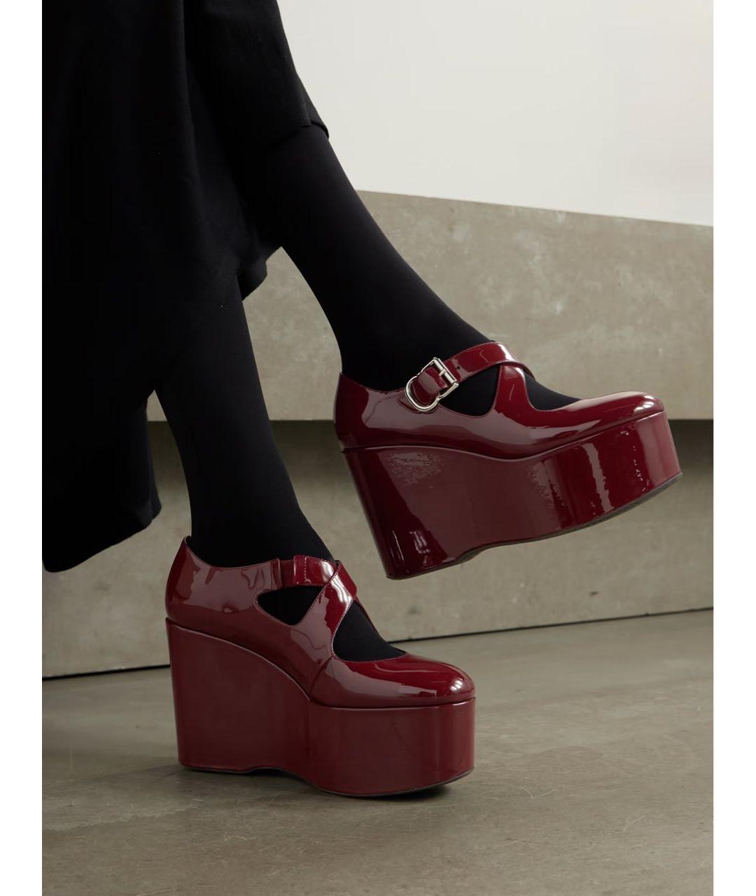 ALAIA Бордовые туфли из лакированной кожи, фото 2
