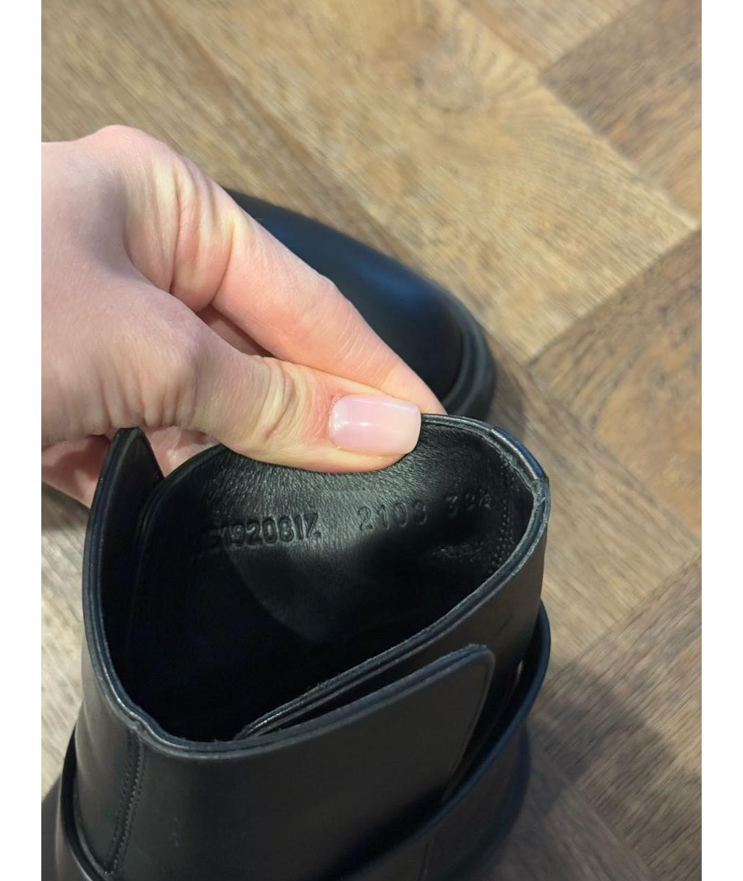 HERMES Черные кожаные полусапоги, фото 4