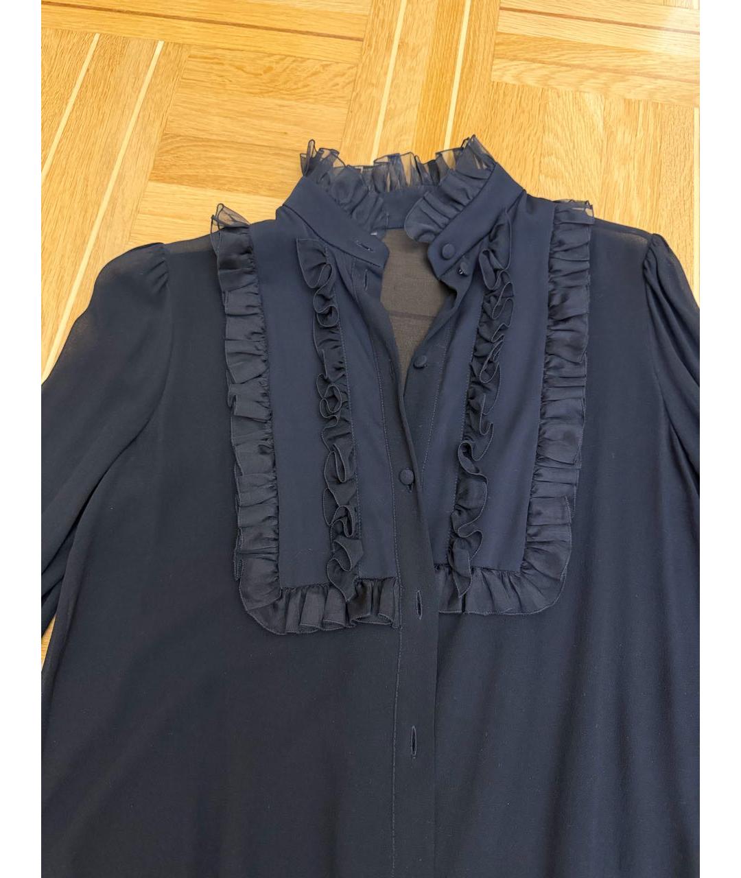 DOLCE&GABBANA Черная шелковая блузы, фото 2