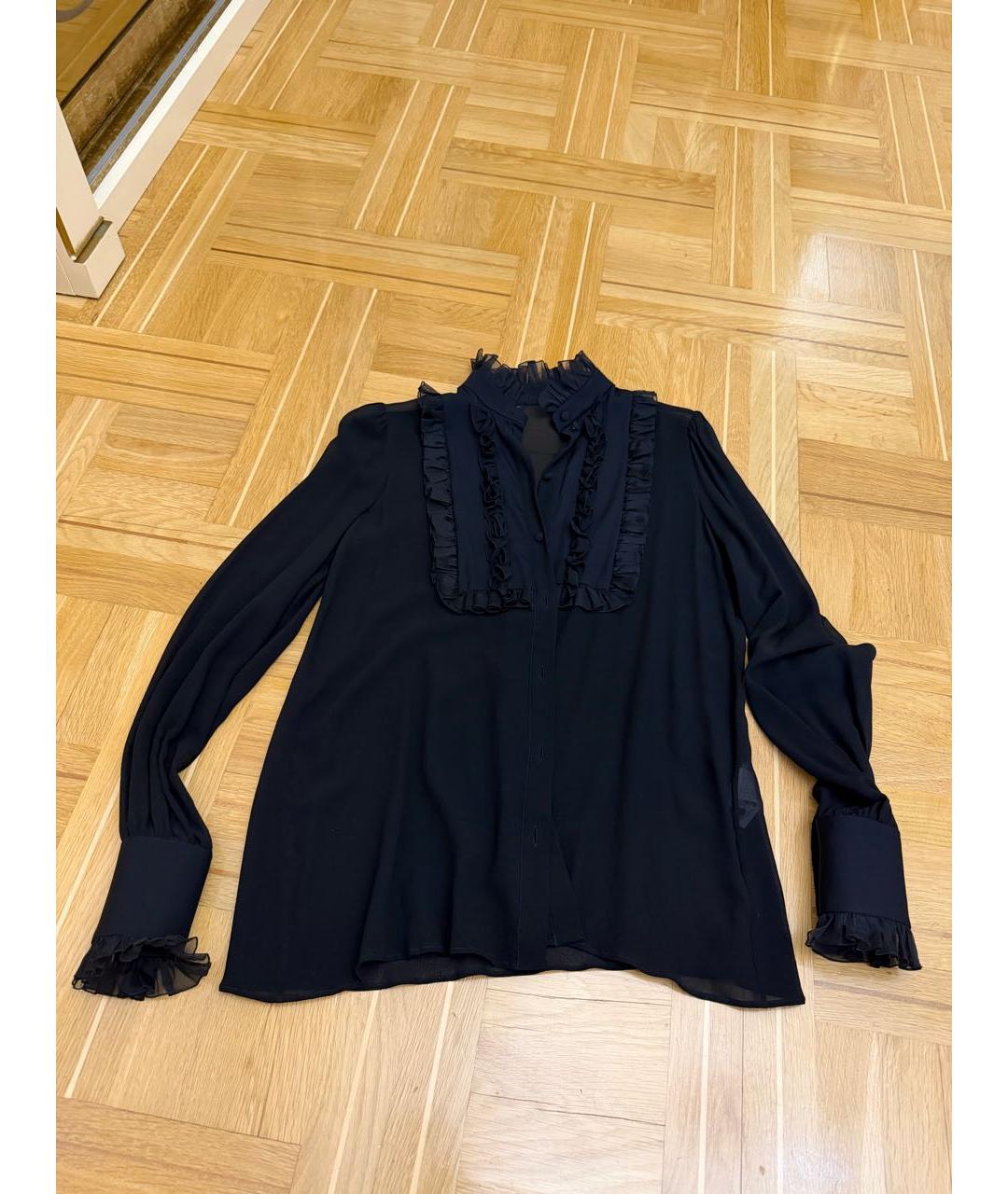 DOLCE&GABBANA Черная шелковая блузы, фото 5