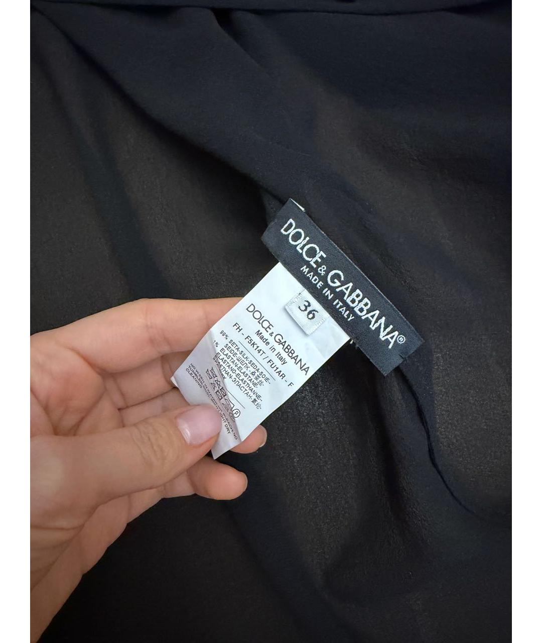 DOLCE&GABBANA Черная шелковая блузы, фото 3