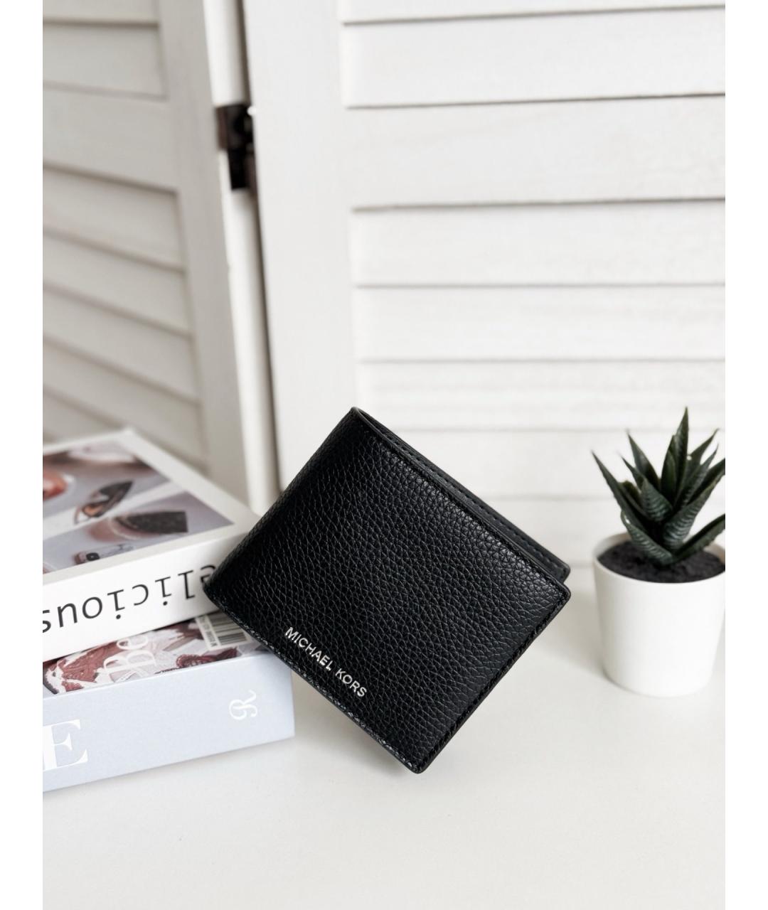 MICHAEL KORS Черный кожаный кошелек, фото 2