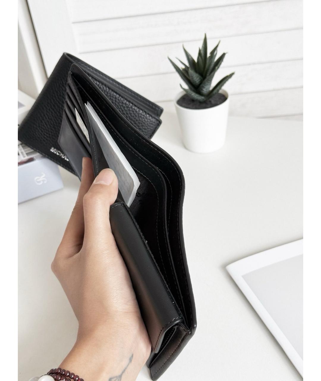 MICHAEL KORS Черный кожаный кошелек, фото 4