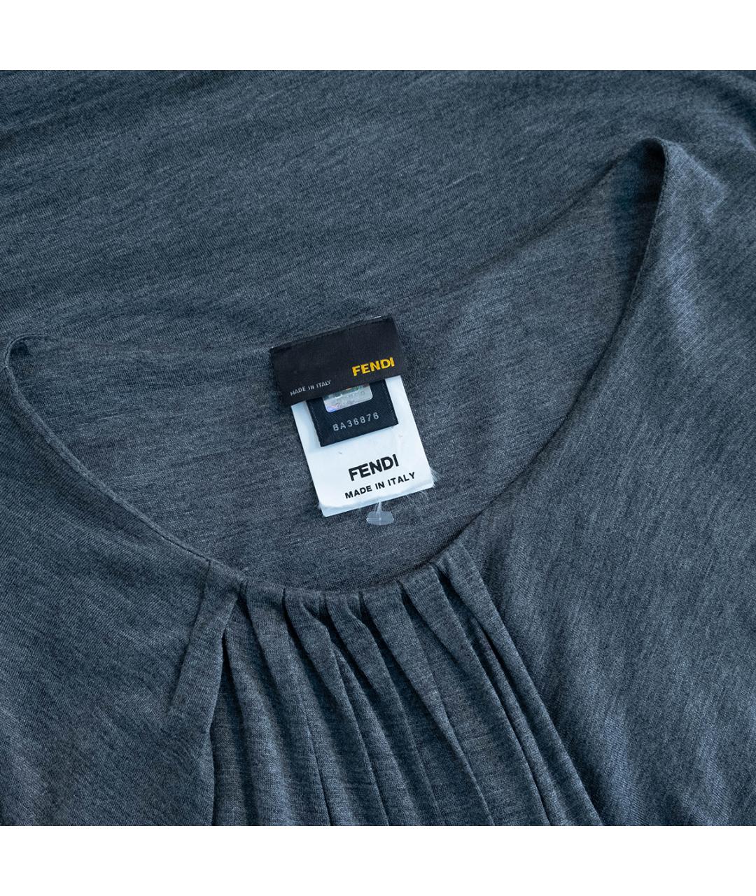 FENDI Серое вискозное повседневное платье, фото 3