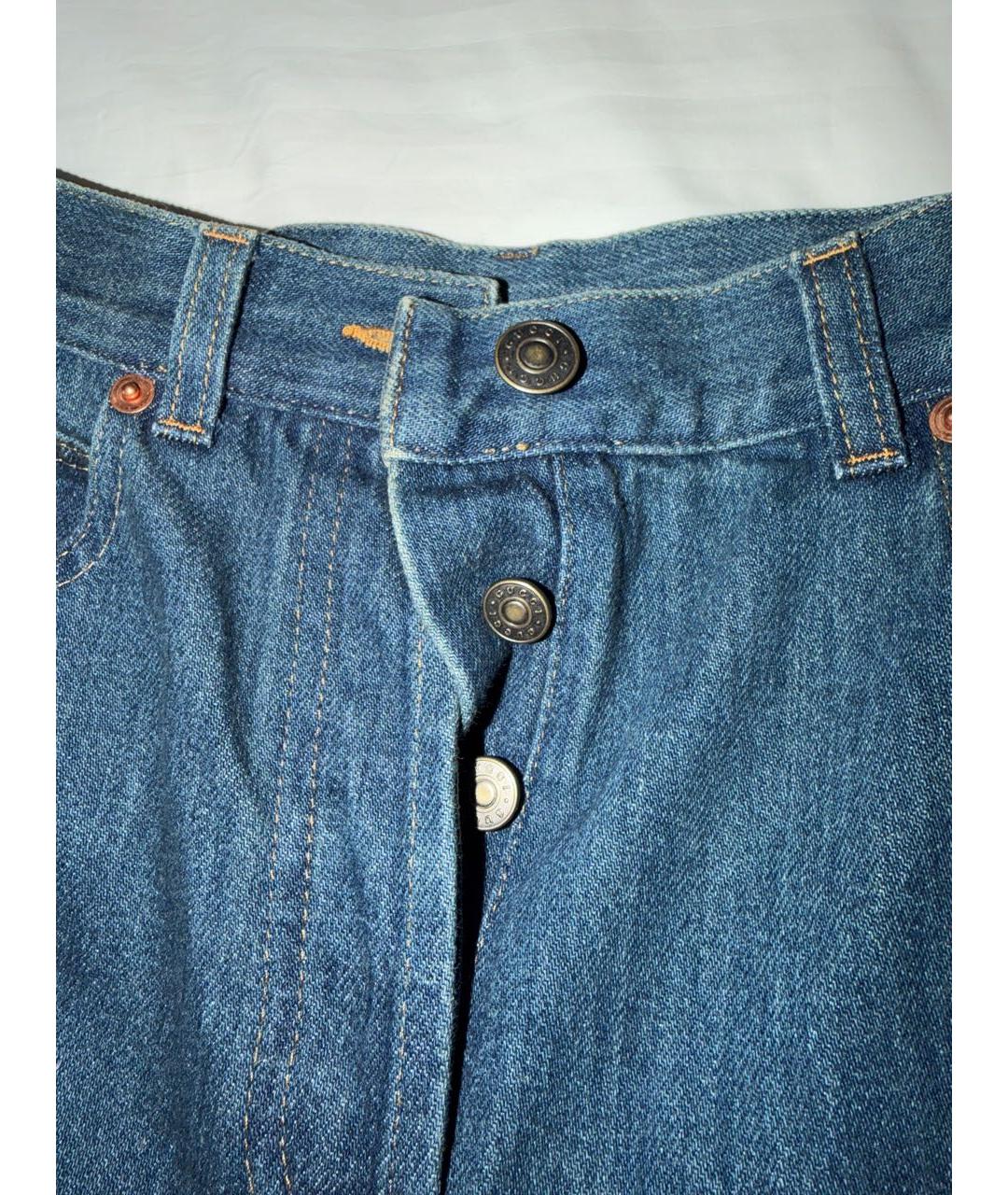 GUCCI Темно-синие хлопковые прямые джинсы, фото 5