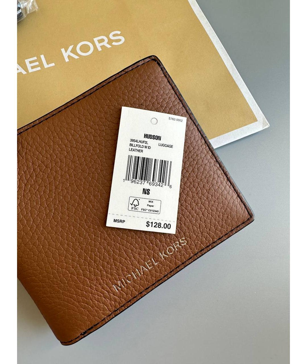 MICHAEL KORS Коричневый кожаный кошелек, фото 4