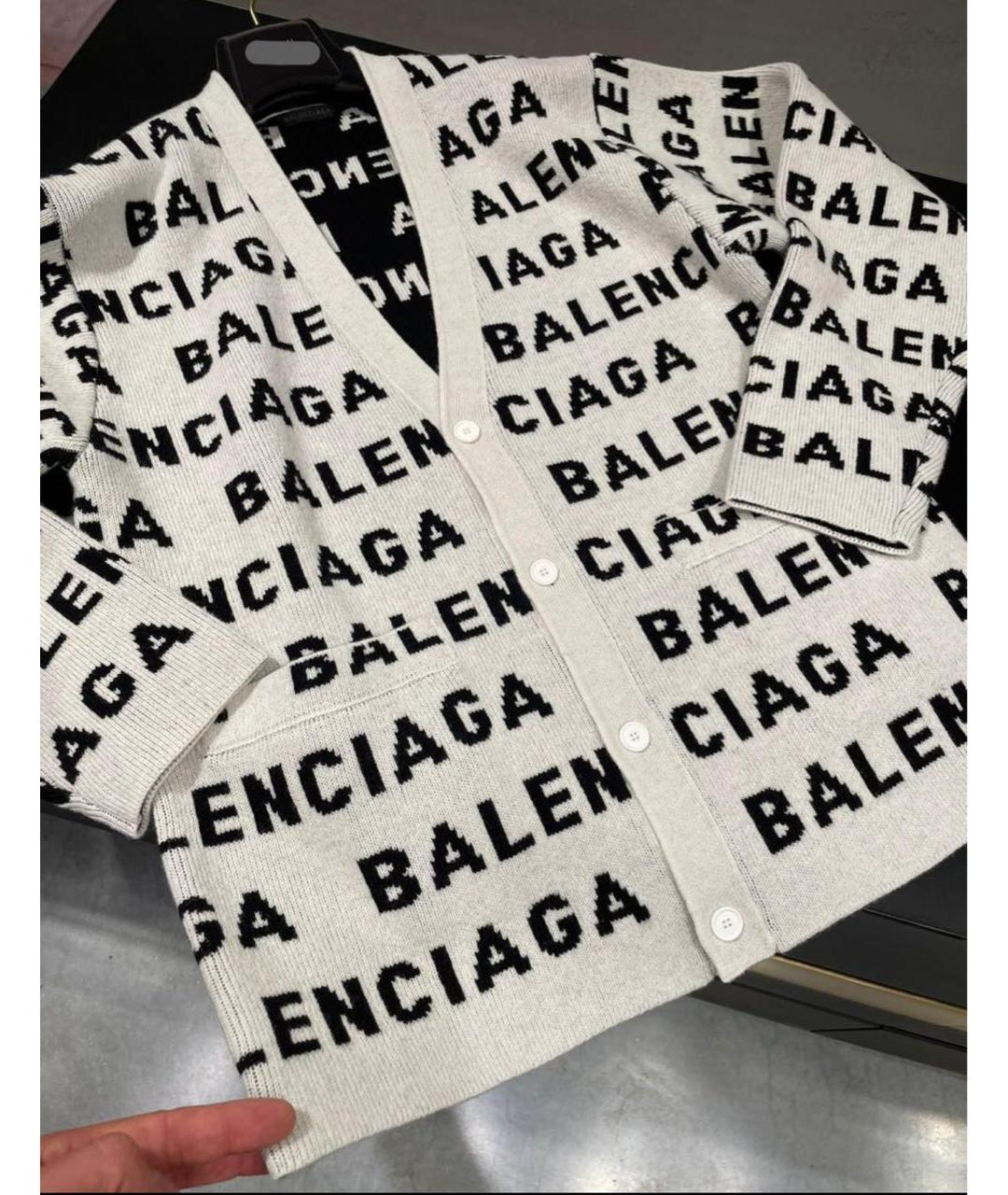 BALENCIAGA Белый шерстяной кардиган, фото 2