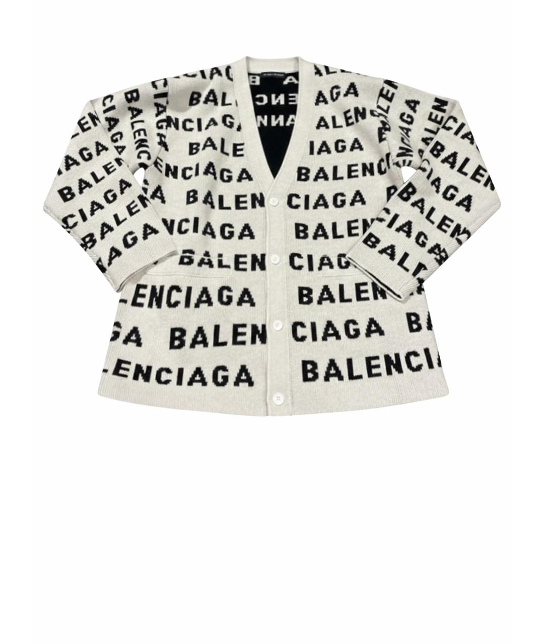 BALENCIAGA Белый шерстяной кардиган, фото 1