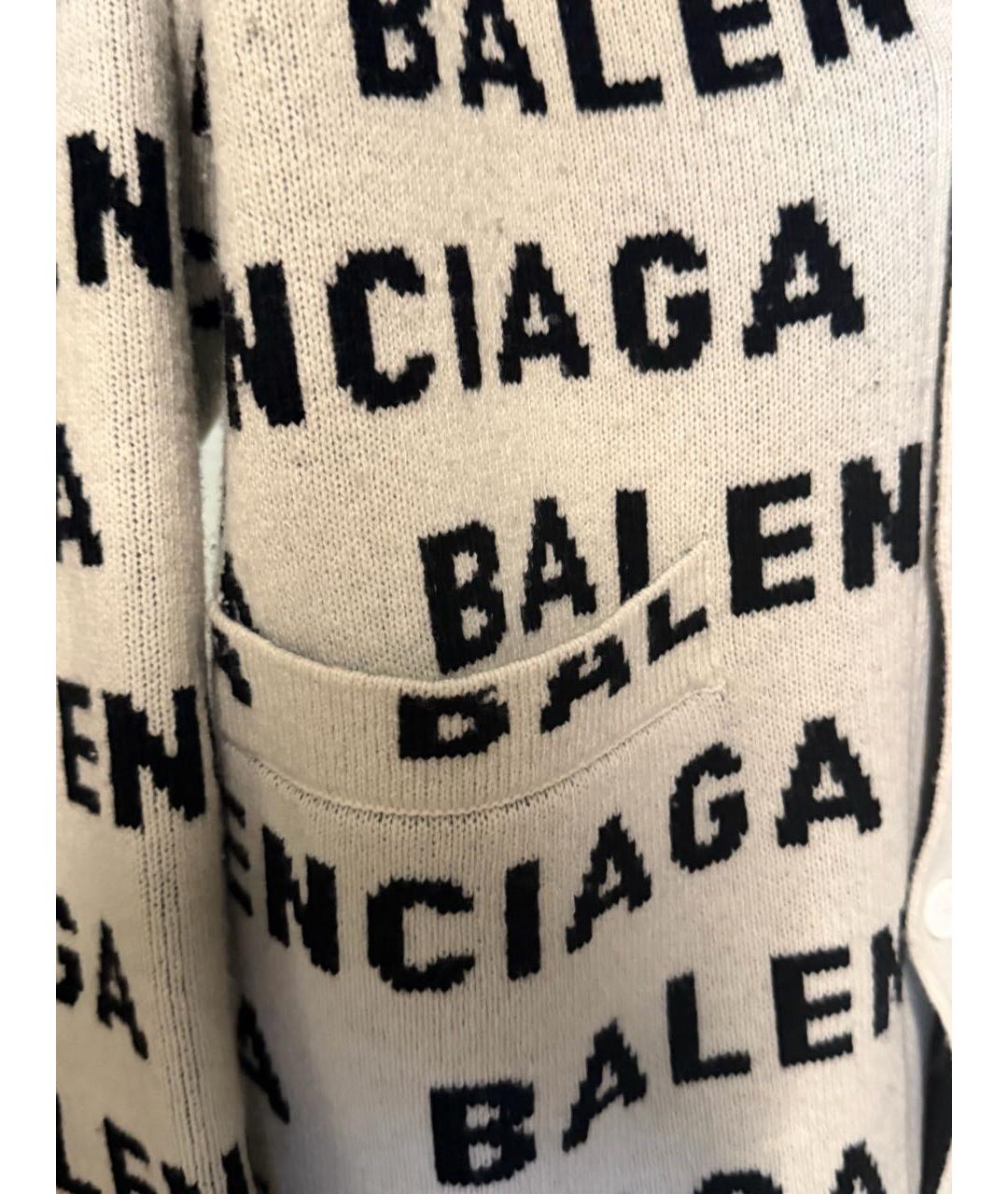 BALENCIAGA Белый шерстяной кардиган, фото 4