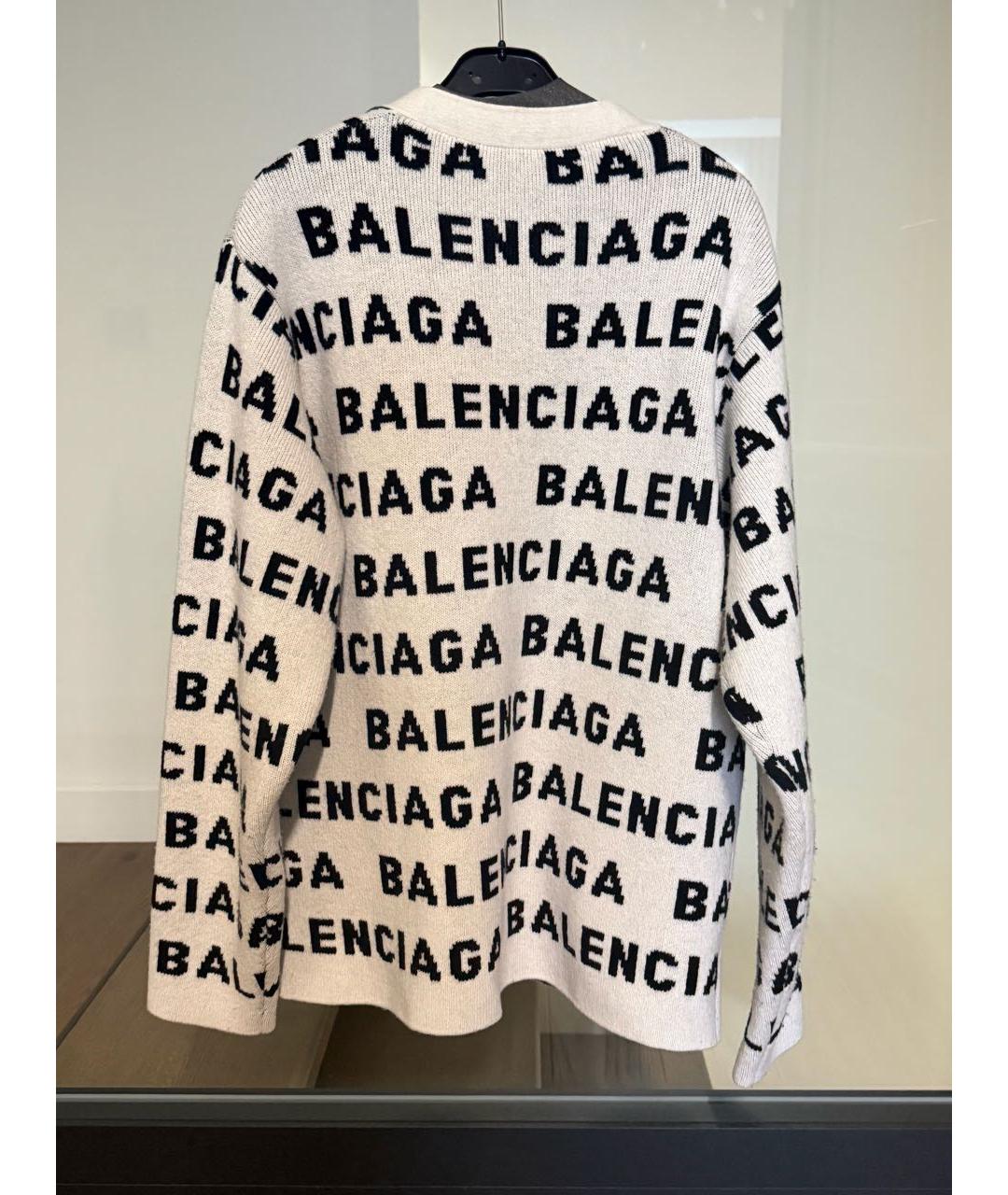 BALENCIAGA Белый шерстяной кардиган, фото 3