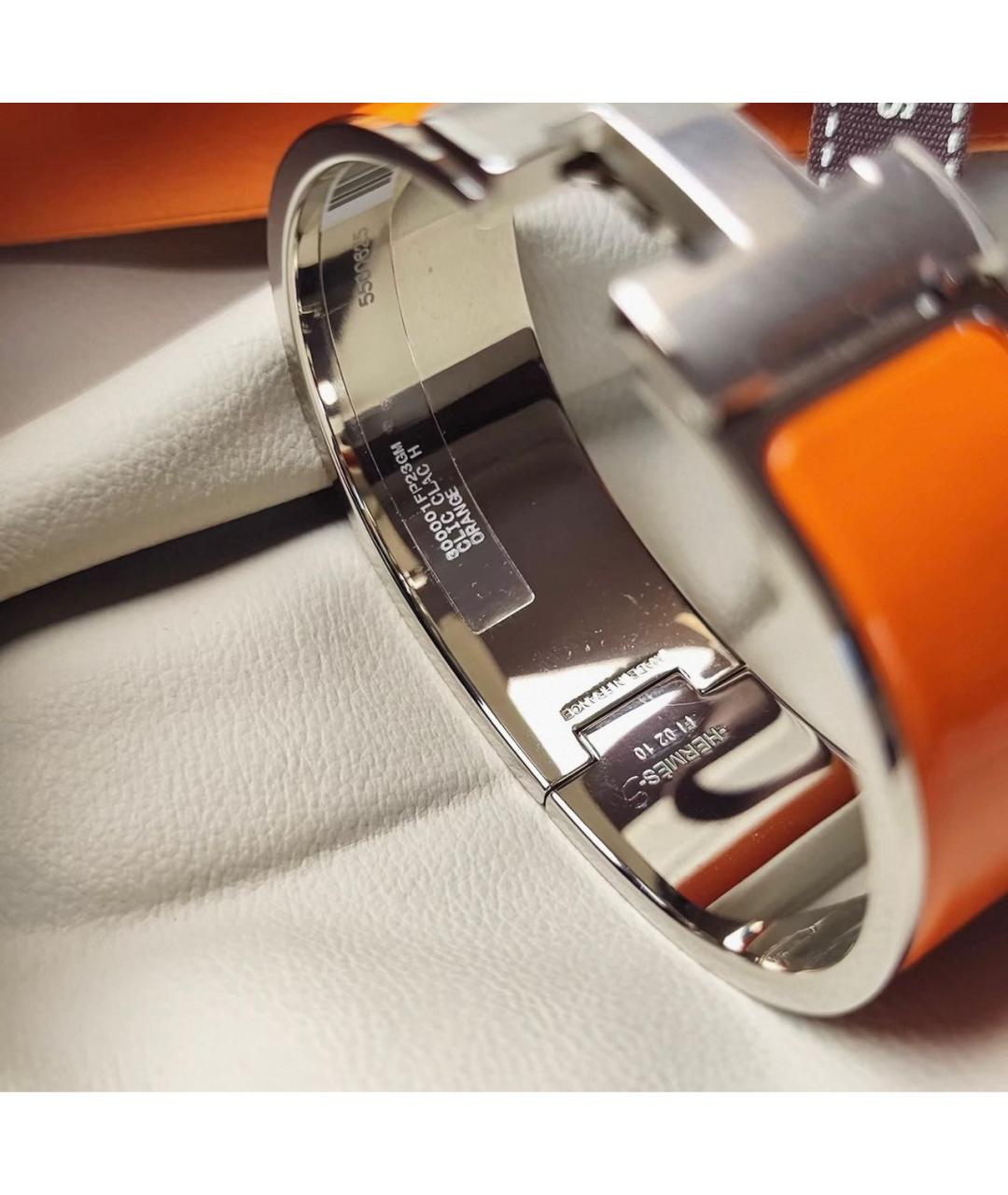 HERMES Оранжевый серебряный браслет, фото 5