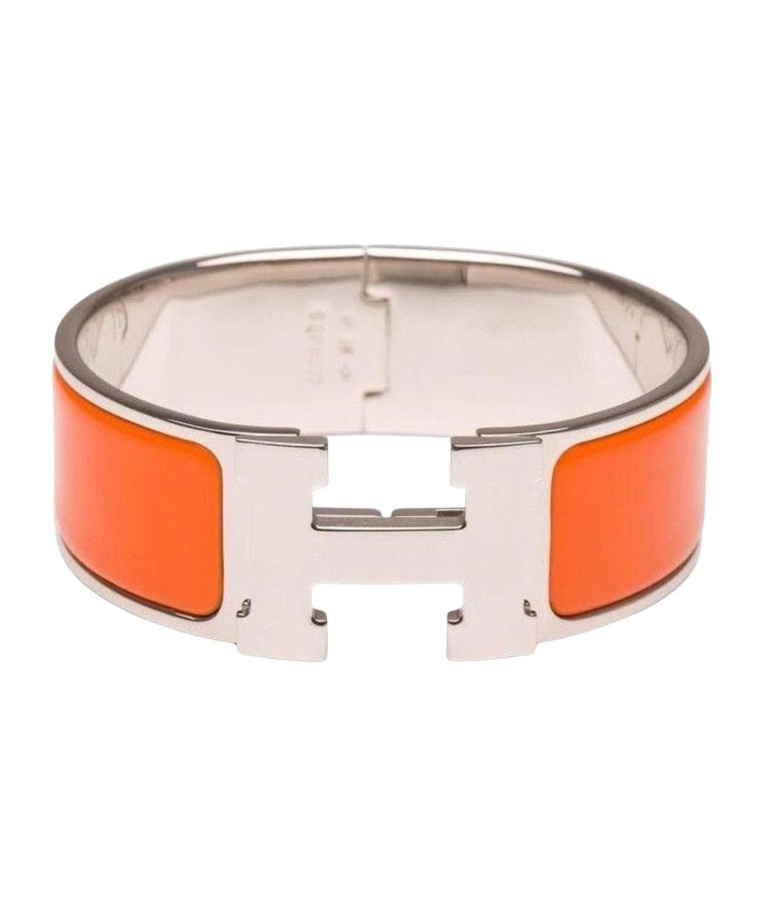 HERMES Оранжевый серебряный браслет, фото 1