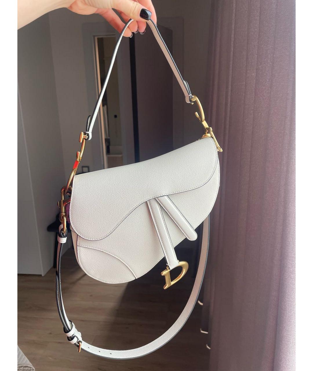 CHRISTIAN DIOR Бежевая кожаная сумка с короткими ручками, фото 8