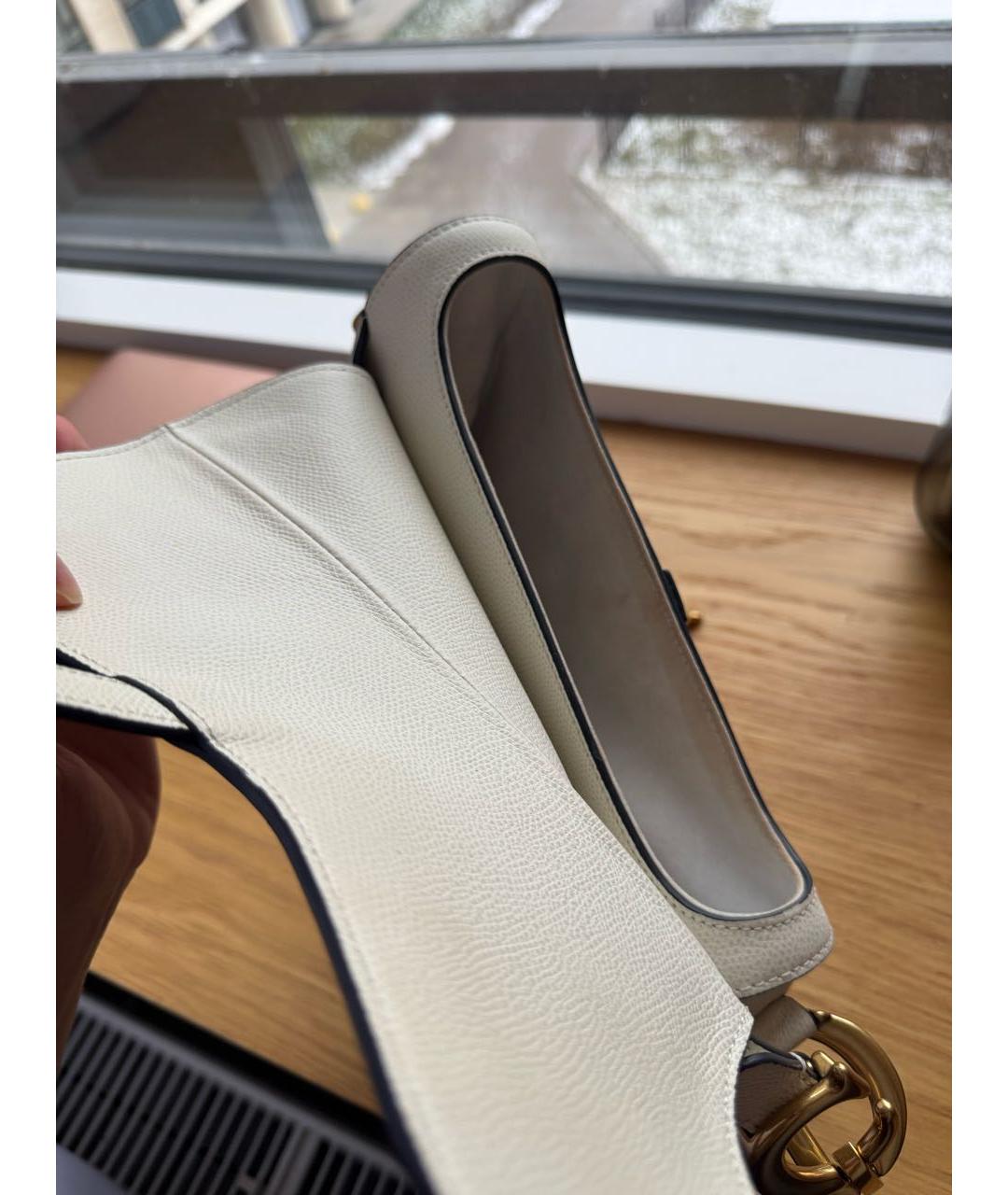 CHRISTIAN DIOR Бежевая кожаная сумка с короткими ручками, фото 6