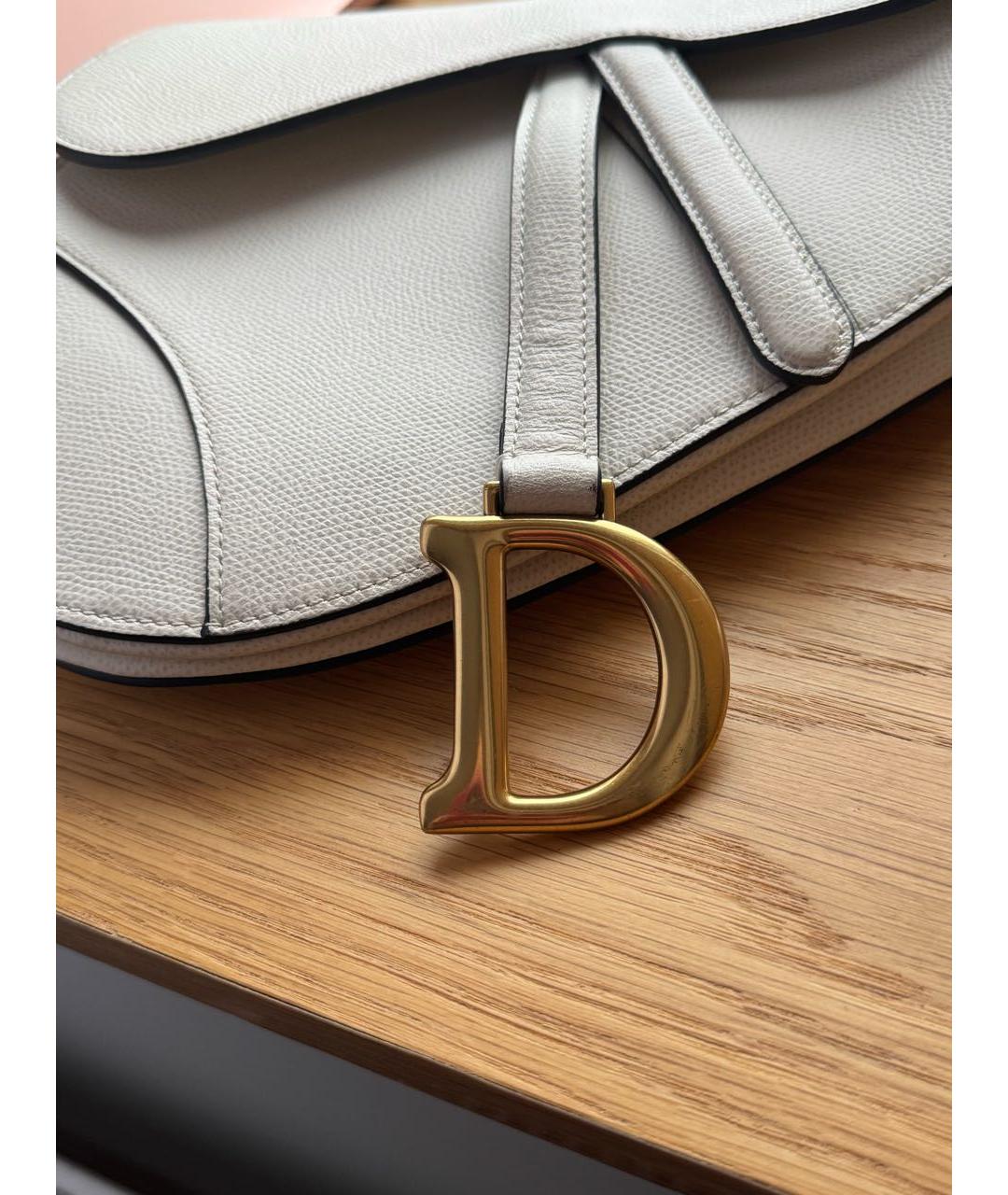 CHRISTIAN DIOR Бежевая кожаная сумка с короткими ручками, фото 4