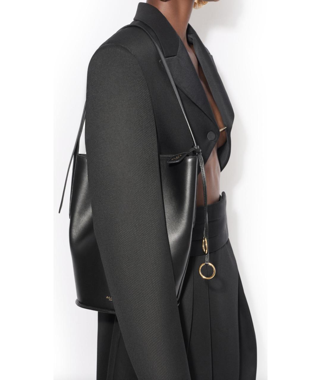 ALAIA Черная кожаная сумка через плечо, фото 4