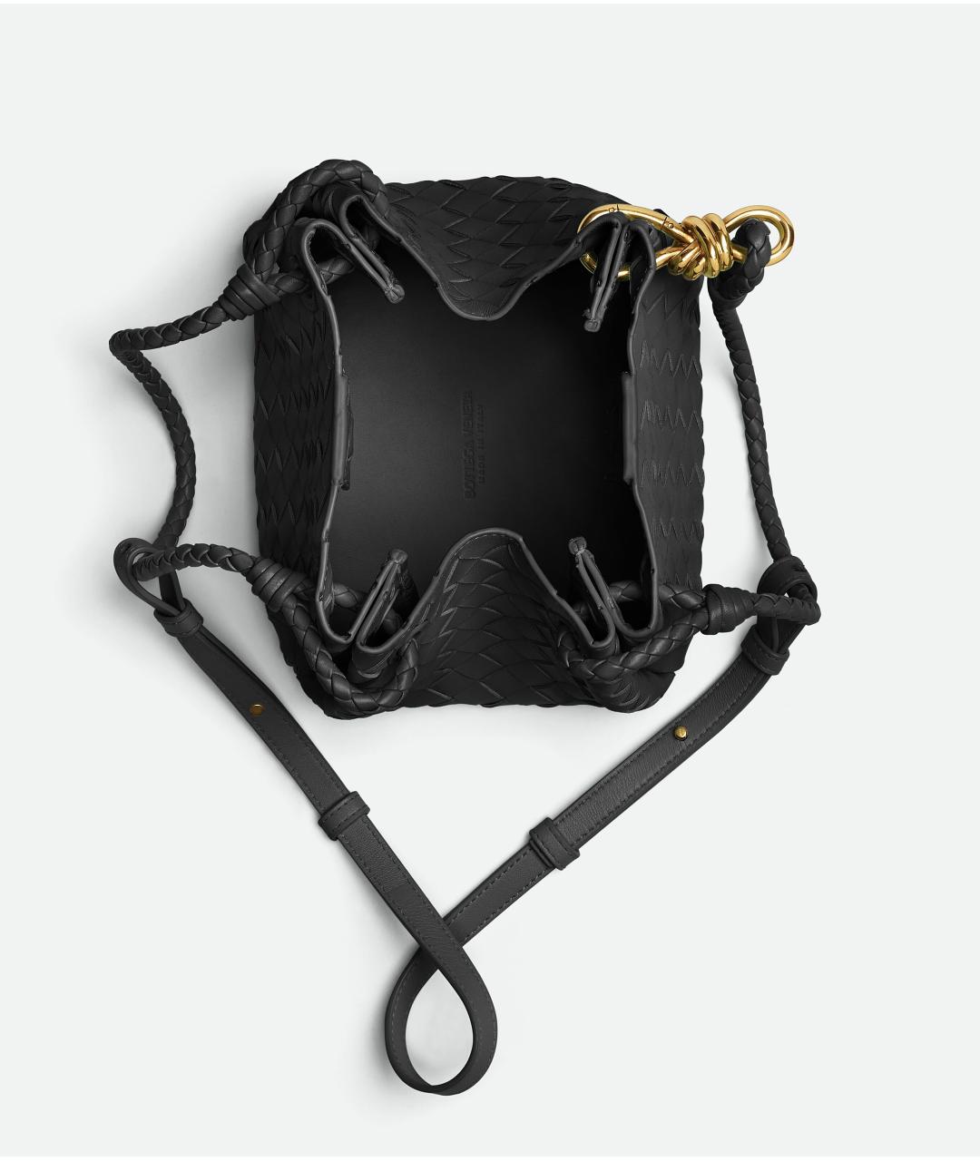 BOTTEGA VENETA Черная кожаная сумка тоут, фото 3