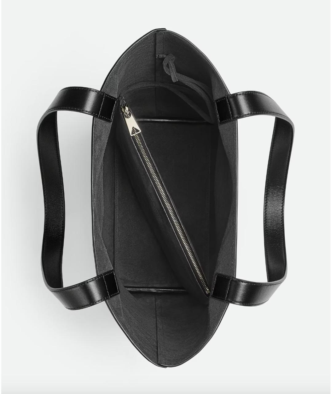 BOTTEGA VENETA Черная кожаная сумка тоут, фото 3