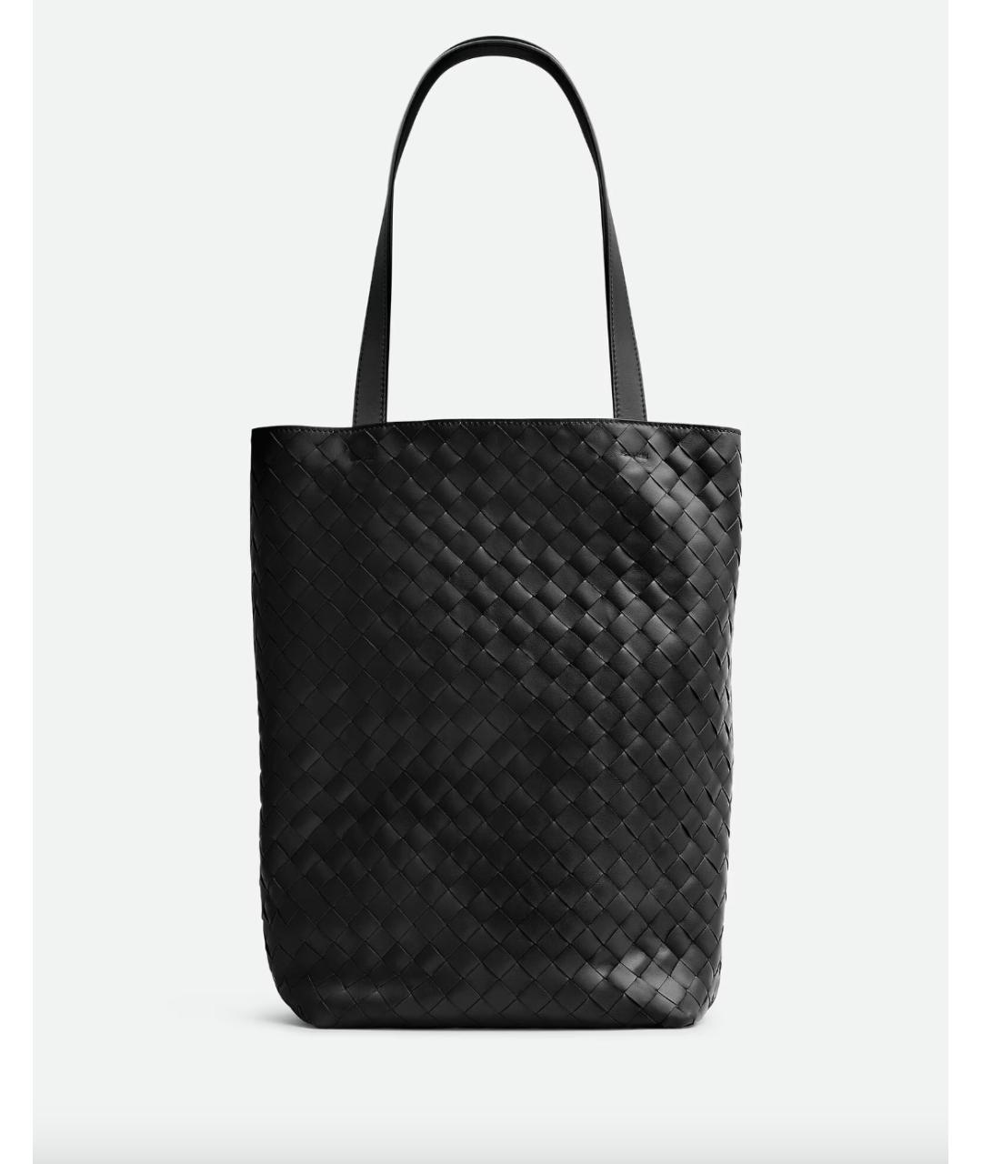 BOTTEGA VENETA Черная кожаная сумка тоут, фото 5