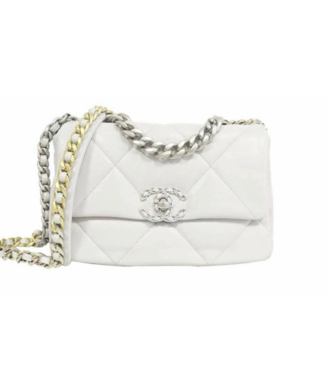 CHANEL Белая кожаная сумка через плечо, фото 2