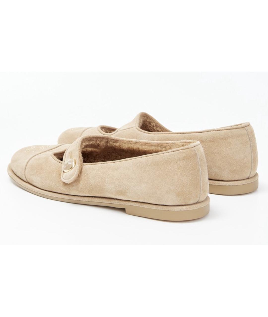 CHANEL Горчичные замшевые лоферы, фото 2