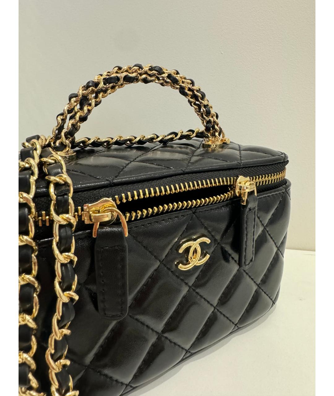 CHANEL Черная кожаная сумка через плечо, фото 3