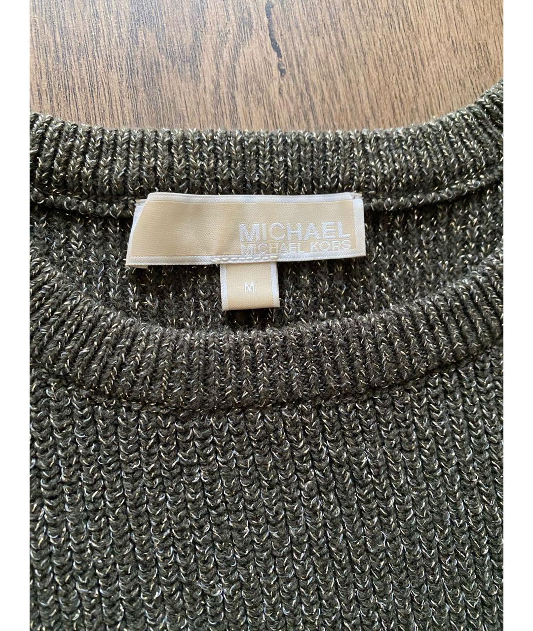 MICHAEL KORS Зеленый хлопко-эластановый джемпер / свитер, фото 3