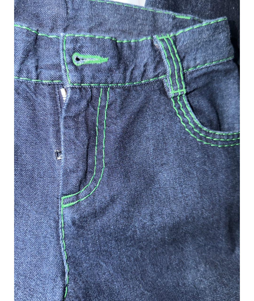 BOTTEGA VENETA Синие хлопковые прямые джинсы, фото 4