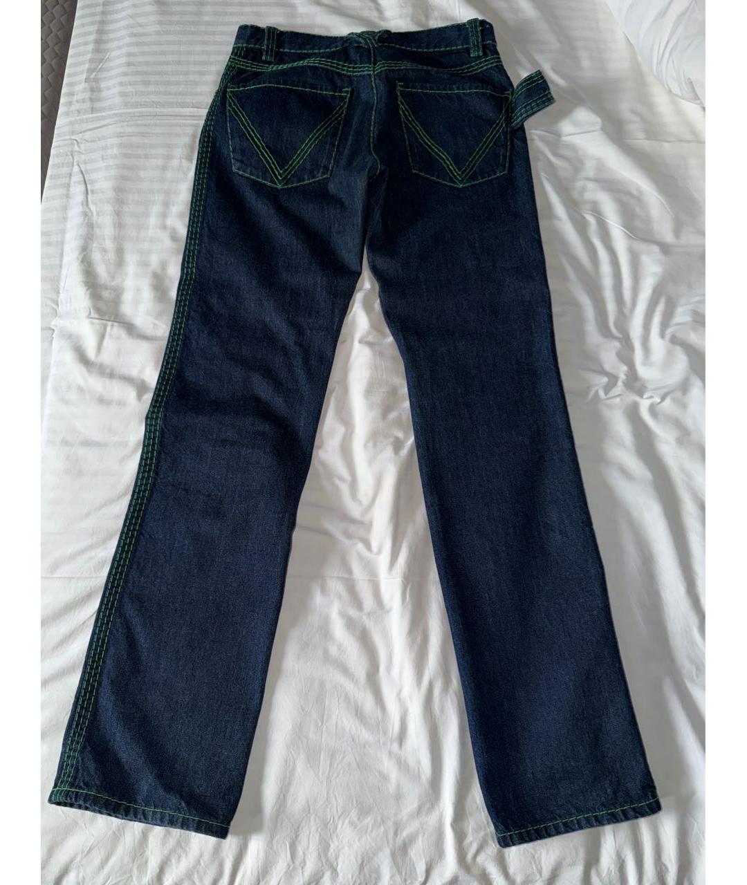 BOTTEGA VENETA Синие хлопковые прямые джинсы, фото 2