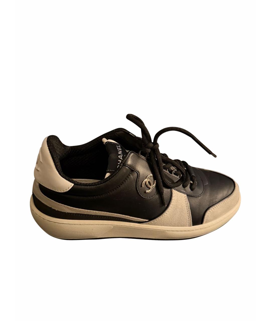 CHANEL Серые кожаные кеды, фото 1