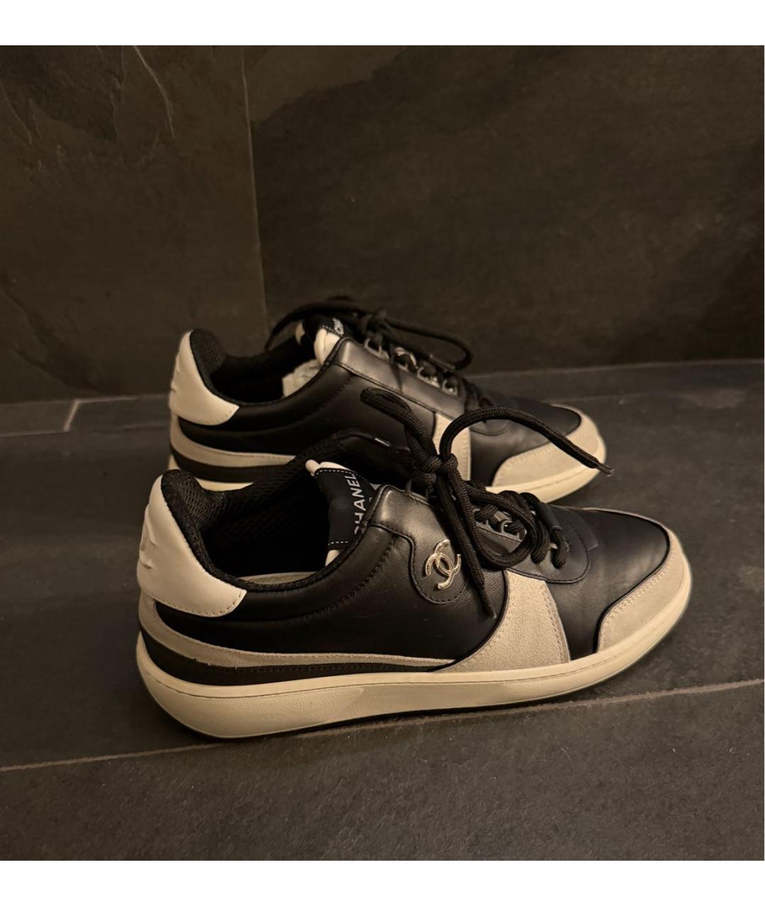 CHANEL Серые кожаные кеды, фото 9