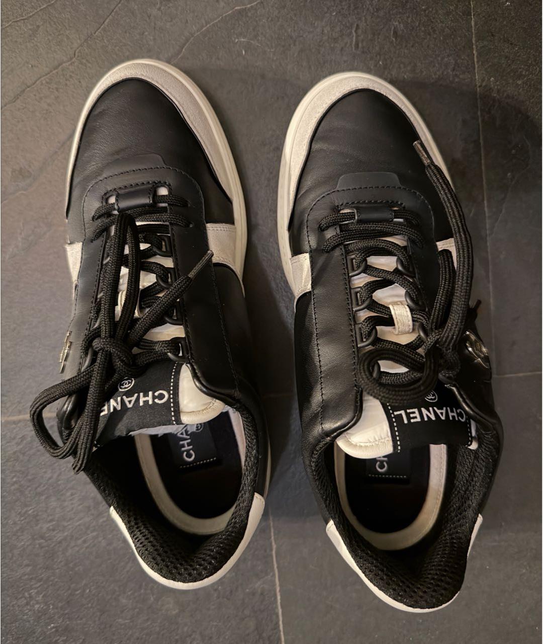 CHANEL Серые кожаные кеды, фото 3