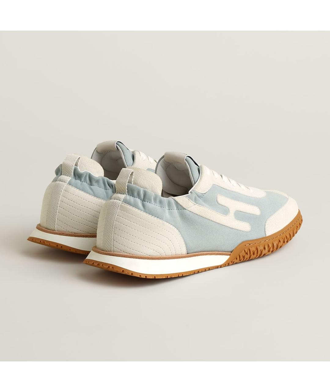 HERMES Голубые замшевые низкие кроссовки / кеды, фото 3