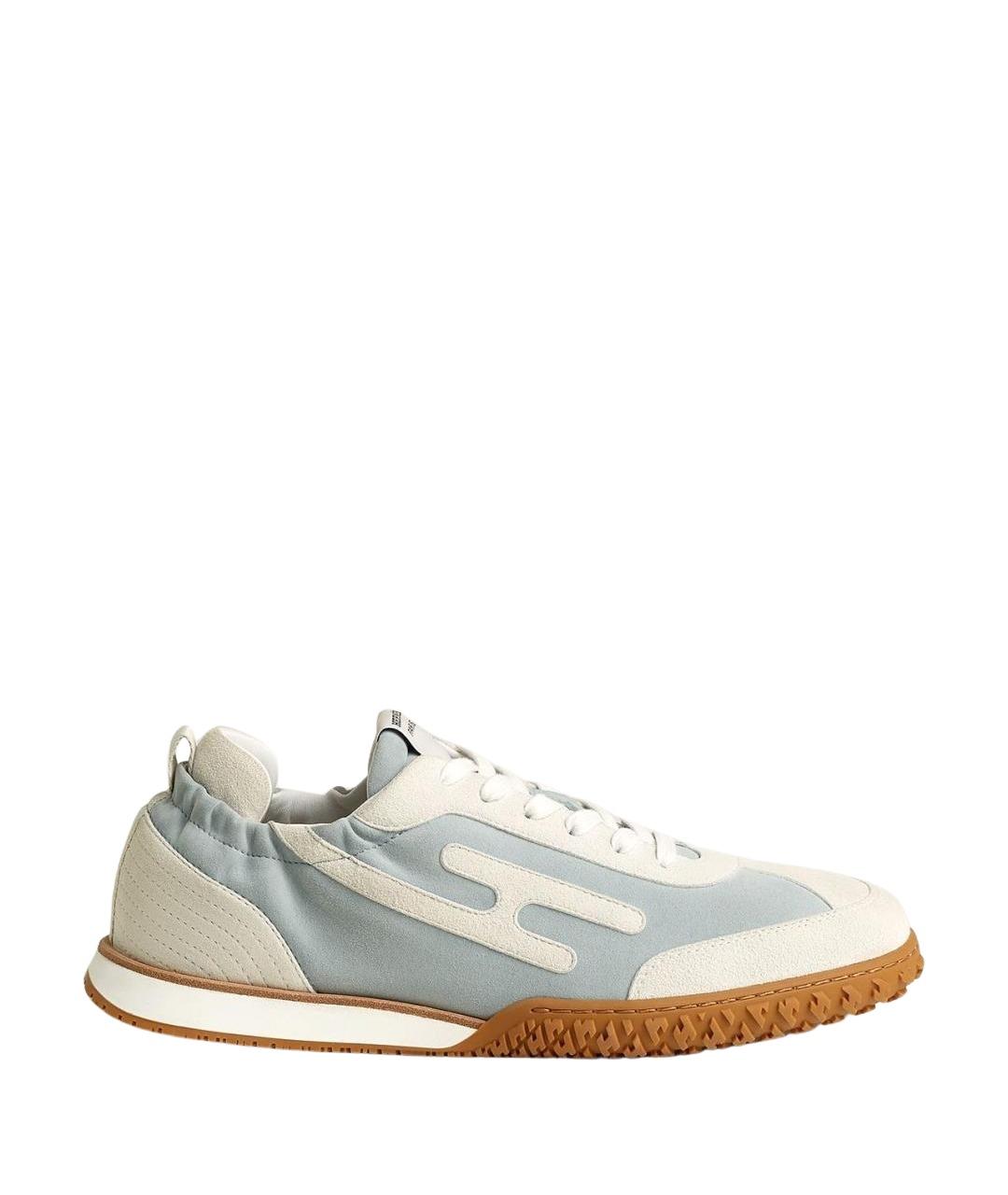 HERMES Голубые замшевые низкие кроссовки / кеды, фото 1