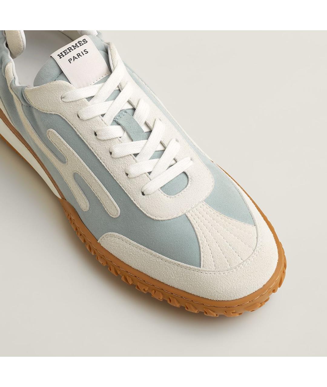 HERMES Голубые замшевые низкие кроссовки / кеды, фото 5