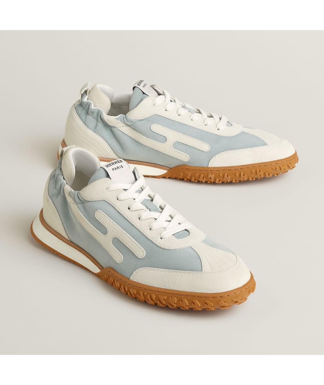 HERMES Голубые замшевые низкие кроссовки / кеды, фото 2