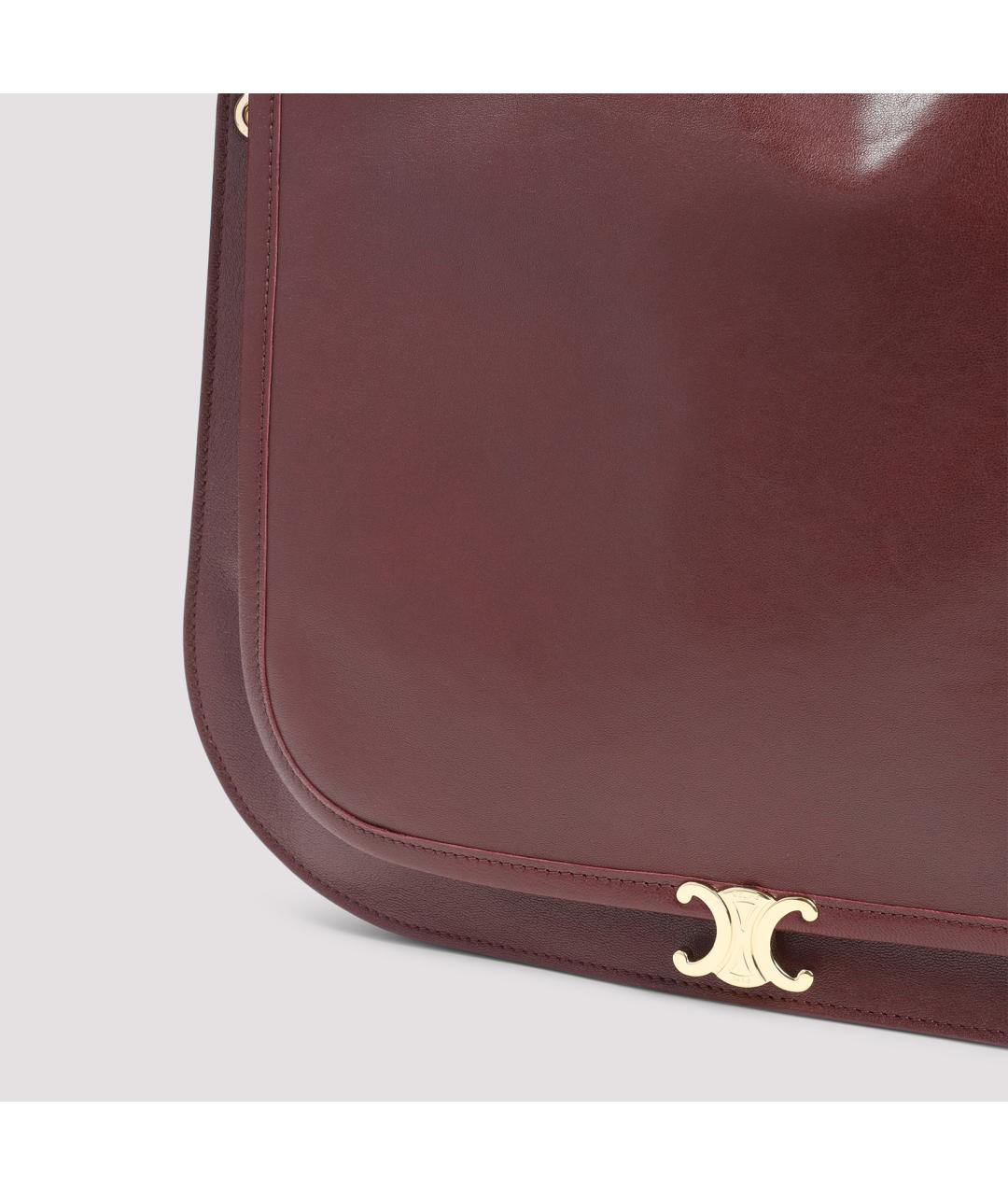 CELINE Коричневая кожаная сумка через плечо, фото 5