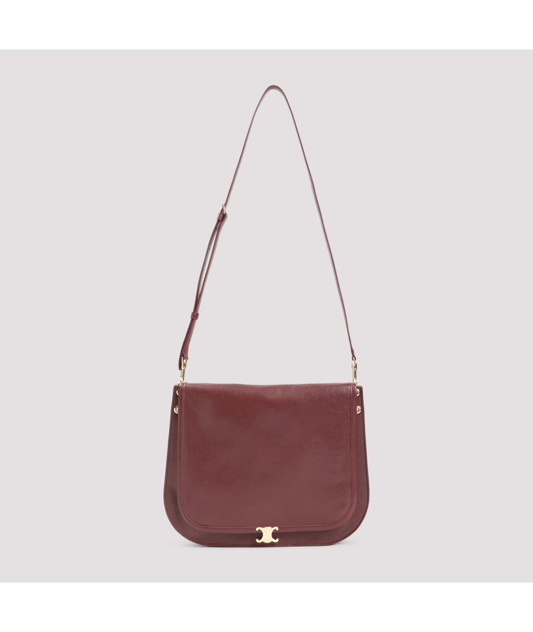 CELINE Коричневая кожаная сумка через плечо, фото 2